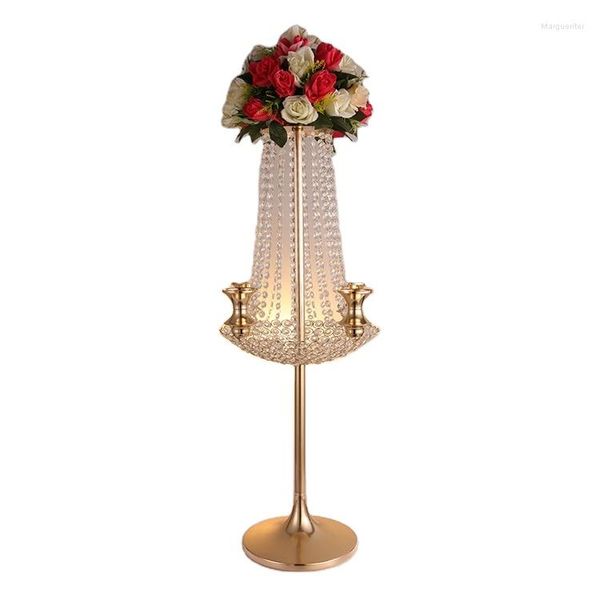 Vasi 10 pezzi) Candelabri d'oro Centrotavola Tavolo da matrimonio Porta fiori Centrotavola Centrotavola Lampadario per ricevimento yudao1277