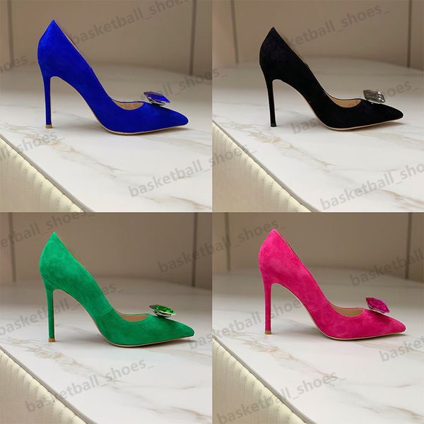 2023 Damen Kleid Schuhe High Heels Echtes Leder Sexy Spitzschuh 8,5 cm 10,5 cm Pumps Sohle Hochzeitskleid Schuhe Nude Schwarz Glänzend Größe 34-42