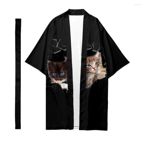 Roupas étnicas Camisa adulta de grande tamanho Kimono Haori Cardigan japonês Yukata Kimonos Top clássico de rua clássico asiático samurai cosplay