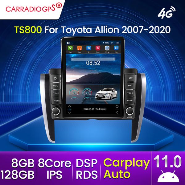 9.5 polegadas Tesla Screen 128G para Toyota Allion T260 2007-2020 Carro DVD Radio Multimídia Player Player Navigation GPS Android no 2din