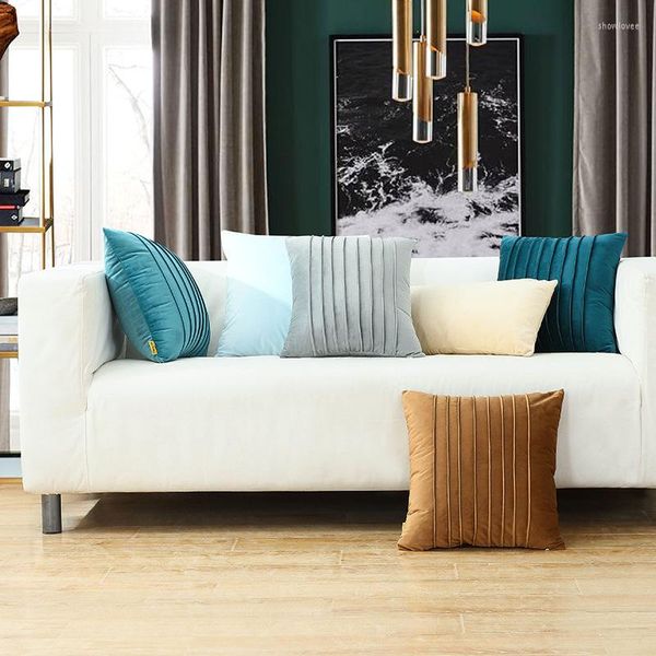 Подушка творческий квадратный бросок наволочки декоративные обложки для домашнего диван -диван с твердым красочным простым покрытием альмофада