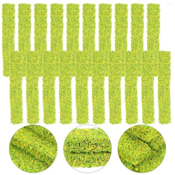 Flores decorativas 20 PCs Mini Casa Artificiales Artificiales para Fluster Plantas Miniaturas Tufas Modelo de Terreno de Tiras estáticas