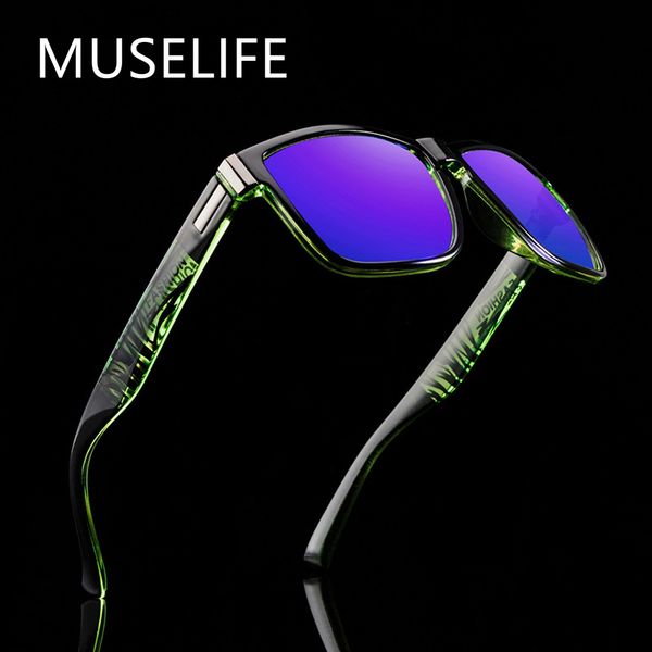 Sonnenbrille MUSELIFE Sonnenbrille Unisex Quadratische Vintage Sonnenbrille Berühmte Marke Sunglases Polarisierte Sonnenbrille feminin 230511