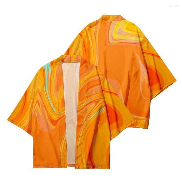 Abbigliamento etnico Giappone Adulto Yukata Kimono Top Stampa Estate Manica corta Oversize Samurai Haori Cardigan Camicia streetwear stile asiatico