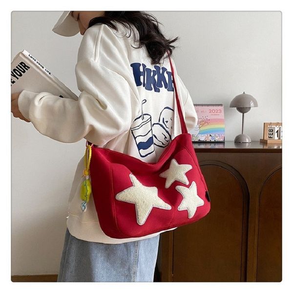 Taille Taschen Y2K Vintage Frauen Koreanische Lolita Star Messenger Handtaschen Schulter Tasche Kawaii Egirl Schultasche Satchel Taschen Damen Umhängetasche 230509