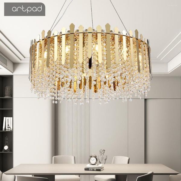 Pendelleuchten Artpad Licht Luxus Kristall Kronleuchter klassischen europäischen Stil moderne kreative Wohnzimmer LED-Lampe