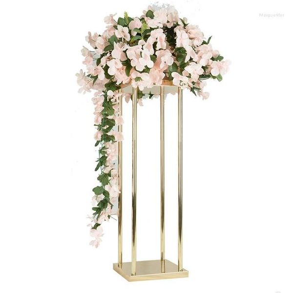 Decoração de festa 12pcs) estilo metal vaso de flor de luxo em coluna de luxo em coluna decoração de decoração mesa de casamento peça central a1318