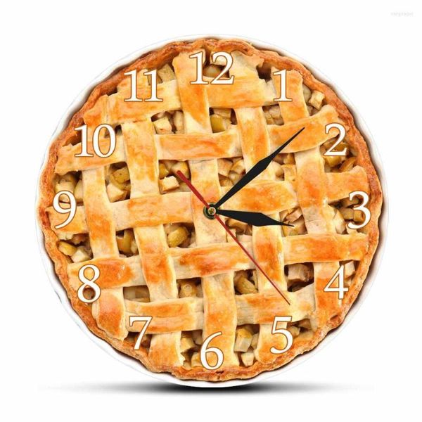 Настенные часы восхитительные домашние яблочные пироги акриловые часы сладкая еда десерты современная столовая декор арт искусство висячие часы