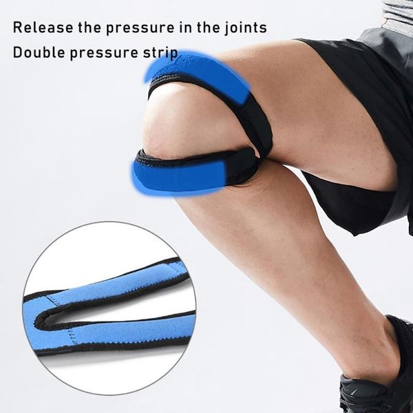 Joelheiras cotovelas 1pc sports sport phot double patellar suport strap kneepads protetor aberto cinturão de embrulho