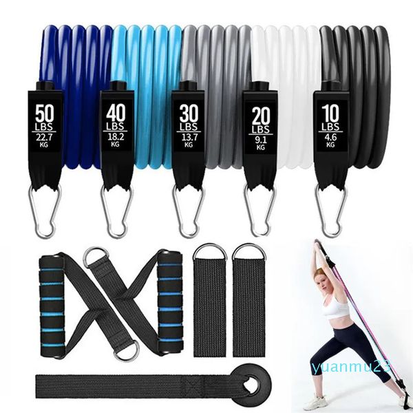 Fasce di resistenza 11 pezzi Set in lattice Palestra Pull Rope Esercizio Home Training Expander Attrezzatura per la forza muscolare Yoga