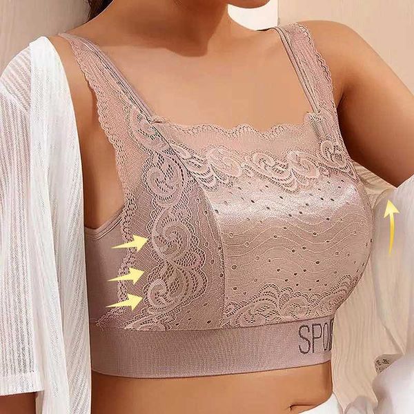 Bras novo renda de renda sem costura grande tamanho feminino Feminino confortável esportes respirável A beleza traseira Sleep Gettled embrulhed Tubo Top P230512