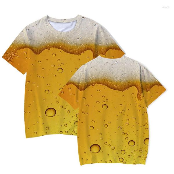 Erkek Tişörtleri Bira 3D Tişörtler Büyük Boy Tişört Komik T-Shirt Harajuku Street Giyim Hip Hop Mutlu Tee Gömlek Erkek Giysileri