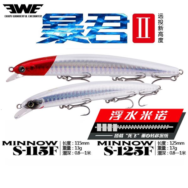 Esche Esche EWE Esca da pesca Tyrant II 115125 Sommergibile Acqua bassa Sospesa Isca Artificiale Wobbler Minnow Long S Esca dura 230511