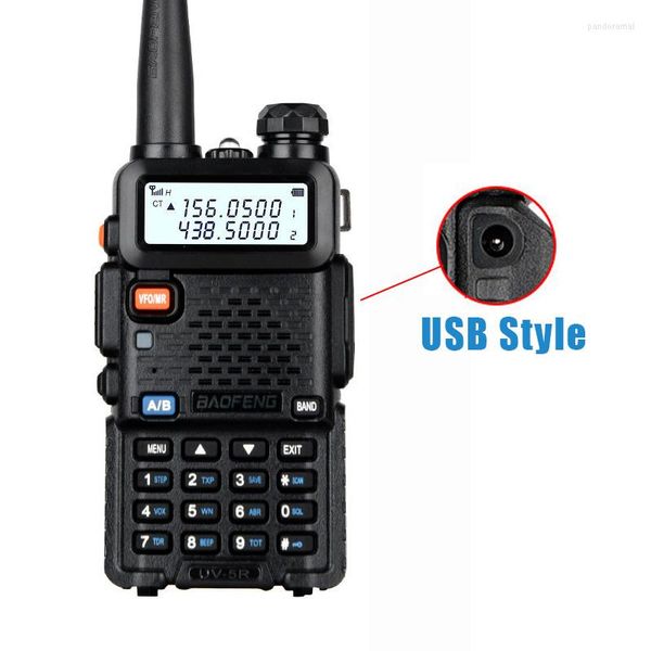 Walkie Talkie Baofeng UV 5R Banda dupla 8W portátil Busas Vias Atualizada Versão Atualizada Suporte Tipo C ou USB Carga