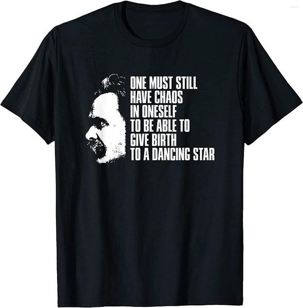 Magliette da uomo Nietzsche Citazione One Must Still Camicia di cotone Hip Hop Uomo Casual T-shirt a maniche corte Top Drop