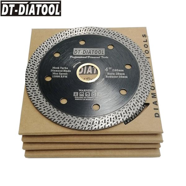 Zaagbladen DTDIATOOL 5 pz/set Disco diamantato da Taglio per Piastrelle Disco da Taglio Mesh Turbo Lame per Sega per Piastrelle in Porcellana Marmo 4 