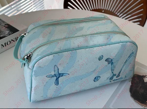 Casos de designers bolsa de maquiagem Purse Men que viajam carteira de vaso sanitário Mulheres de lavagem de grande capacidade Bolsa cosmética Couro impermeável à prova d'água bolsa 2 em 1 bolsa de embreagem