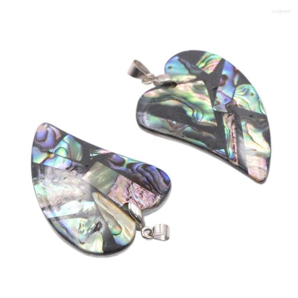 Charms Ciondolo conchiglia di paua di abalone naturale per collana fai da te portachiavi cuore di pesca accessori per gioielli amante della Zelanda A883