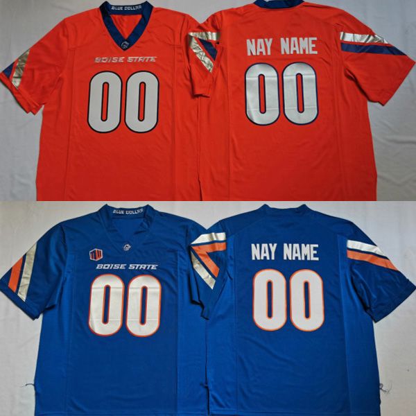 Jerseys personalizadas de boise estadual personaliza homens colégio branco laranja azul use flag moda tamanho adulto futebol americano usa camisa costurada