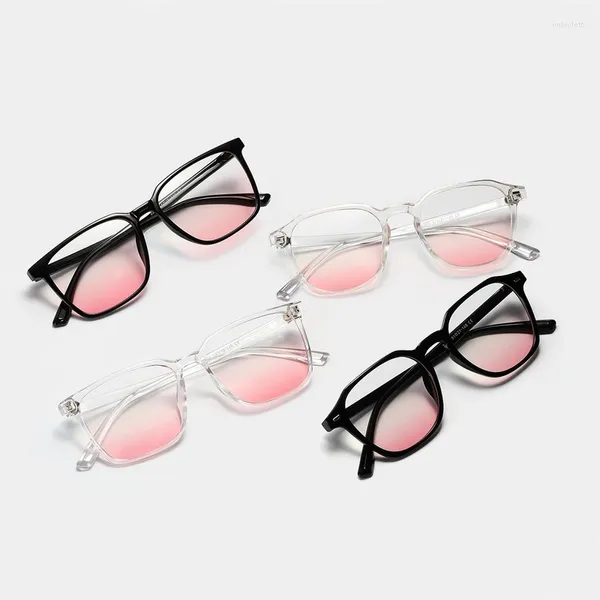 Occhiali da sole quadrati oversize stile dolce sfumature occhiali arrossire donne protezione UV occhiali moda lenti rosa per ragazze