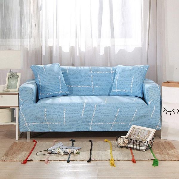 Stuhlhussen Blaue Geometrie Elastic Stretch Universal Sofa Sectional Throw Couch Eckbezug Hüllen für Möbel Sessel Home Decor