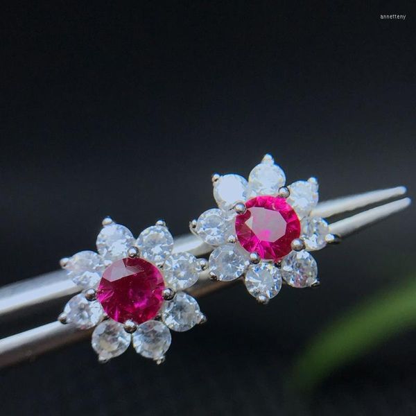 Stud Küpe Özel Satış Ruby 925 STERLING Gümüş Satıcı Sertifika dahil şiddetle tavsiye edilir