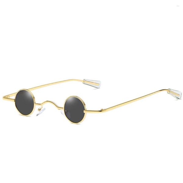 Sonnenbrille Runde Vintage Sonnenschutz Metallrahmen Tragbare Po Requisiten Straße Reise Dekoration Brillen Für Schwarz