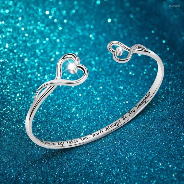 Gliederarmbänder Ausverkauf 1 Stück – „Whenever Life Takes You You'll Be Always Be My Daughter“ – Armband-Geschenk für die Tochter zum Geburtstag