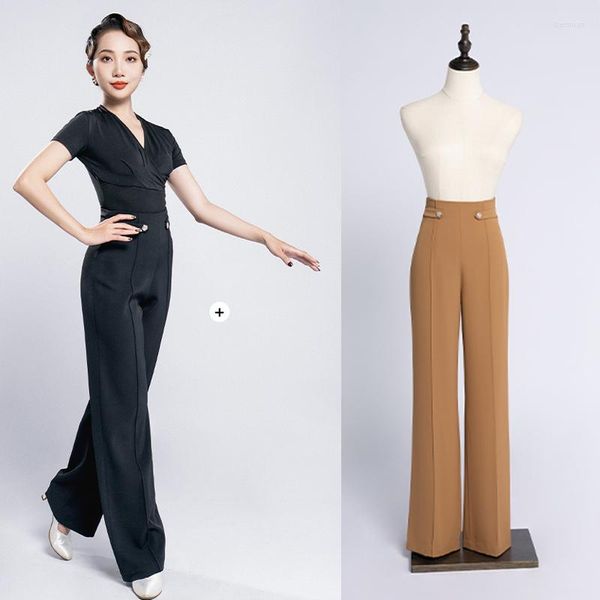 Stage Wear Women Women High Caist Modern Dance Pants Adultos Latin Ballroom Standard Practice Dwy8942