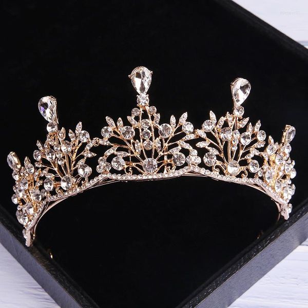 Haarspangen Luxus im europäischen Stil Frauen Tiaras und Kronen CZ Strass Prinzessin Festzug Verlobung Hochzeit Brautaccessoires