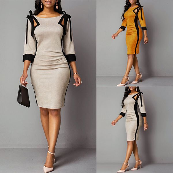 Повседневные платья женское карандашное платье Oneck White Hover Fashion Ultra Thin Sexy Professional Work Body Dress Office Business Top 230511