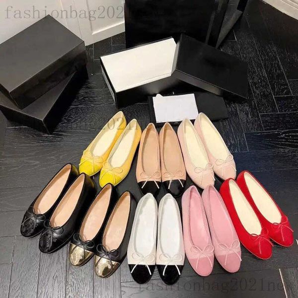 2023 Designer Mode Luxus Klassische Markenkanal Schuhe Gestepptes Echtes Leder Lässige Ballerinas Schuhe Damen Kleid Schuhe mit Box