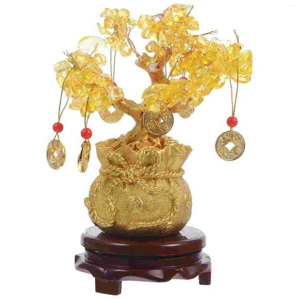 Декоративные цветы китайский деревьев Дейни Бонсай обеденный стол декор чакра драгоценный камень процветающий кекс украшения хорошо