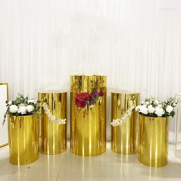 Decorazione per feste 5pcs/set) Eventi Decoraggio specchio oro in metallo Plinth Plinth Flower Stage Wedding Stage Yudao1110