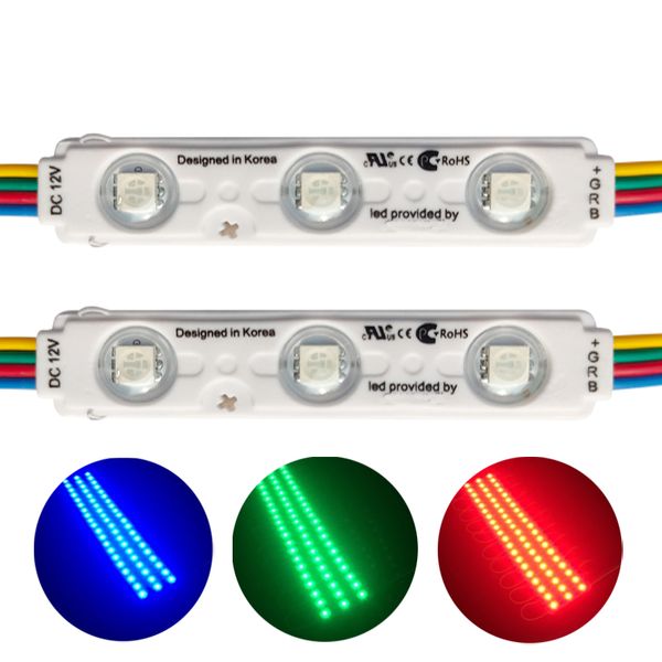 Luci a LED per vetrine Modulo a 3 LED RGB 5050 SMD Luce per finestre a LED Luci a strisce impermeabili super luminose per decorazioni per negozi Segni di lettere crestech168