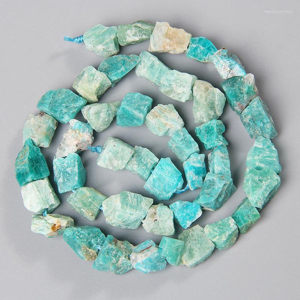 Perline Freeform 7-11MM Real Blue Amazonite Stone Irregolare Pietre minerali semipreziose Bead Nugget Per la creazione di gioielli fatti a mano