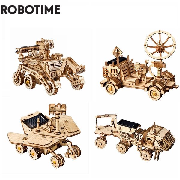 Novità Giochi Robotime Puzzle 3D 4 tipi Giocattoli mobili in legno Caccia allo spazio Kit di costruzione a energia solare Regalo per bambini Adolescenti Adulto LS402 230512