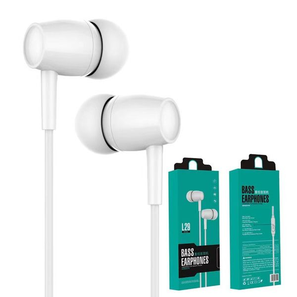 L29 EARNONESSAL UNIVERSAL POPENAS DE 3,5 mm Dualrs de baixo dinâmico de baixo dinâmico de ear esporte com fio de celular com Samsung Huawei Xiaomi