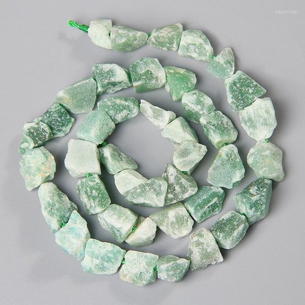 Perlen 7-11MM roher grüner Aventurin Stein lose grobe echte Mineralien Jade Nugget für Schmuckherstellung Armband Ohrring Zubehör