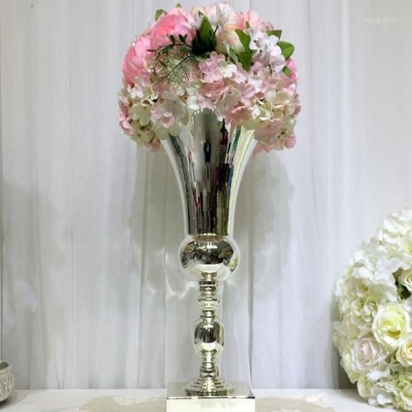 Decorazione per feste 12 pezzi) Vasi polacchi Centrotavola Vaso a forma di bocca grande in metallo per la decorazione domestica di nozze Yudao1788