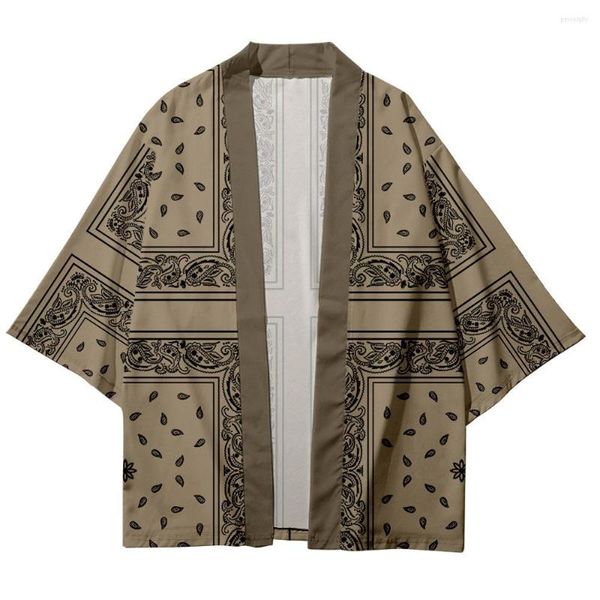 Etnik Giyim Japon Tarzı Yetişkin Kimono Üst Vintage Baskı Çiçek Gömlek Asya Yukata Kimonos Haori hırka büyük unisex samuray