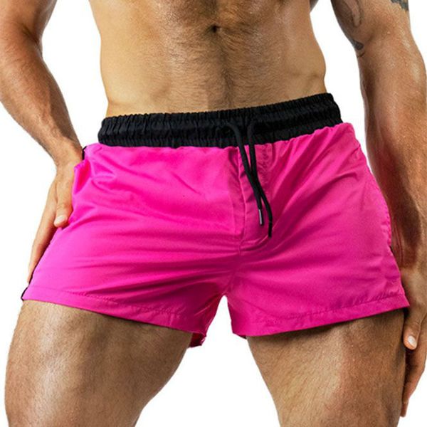 Shorts masculinos os homens esportam seca rápida sem linear shorts boxers de cinto elástico leve, troncos de troncos para academias executando shorts de praia de fitness 230511