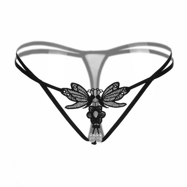 G Strings Sexy Line Pérola Calcinha Invisível Cuecas femininas T costas Lingerie Roupas Femininas Preto Vermelho