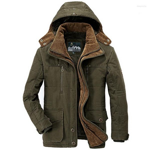 Herrenjacken Winterjacke Herren verdicken warme, mit Baumwolle gefütterte Windjacke mit Kapuze Parka Plus Size 5XL 6XL Mäntel