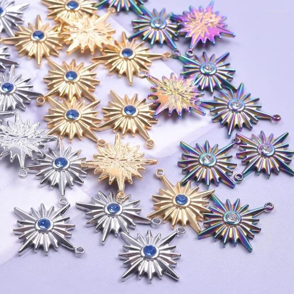 Charms 3pcs moda moda shiny strar estrela azul pingente de cristal para jóias fazendo colar de colar de braceletes de colar de diy presentes