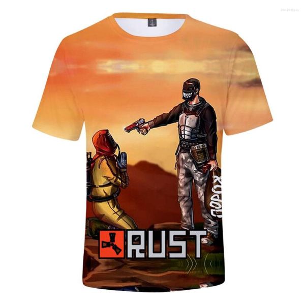 T-shirt da uomo Rust Game T-shirt Uomo Donna Top T-shirt manica corta traspirante estiva T-shirt casual stampata in 3D