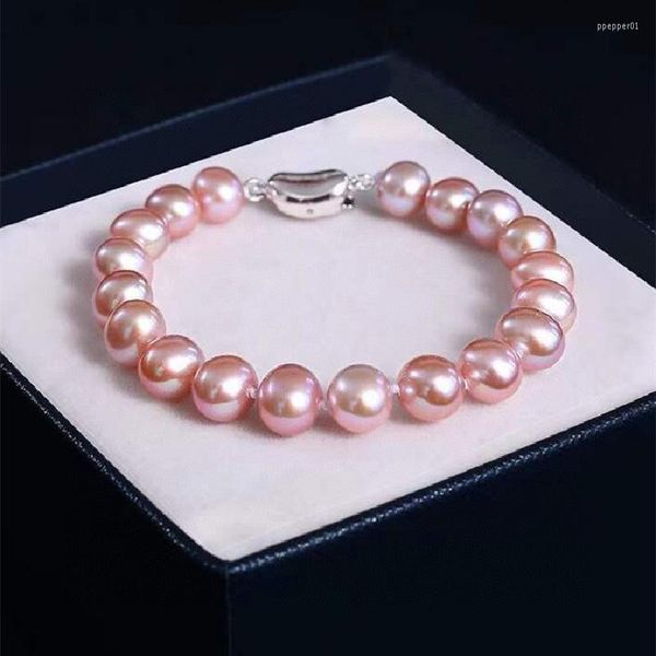 Braccialetti di collegamento Braccialetto di perle rosa chiaro naturale Saturazione del colore Alta stile di moda delicato