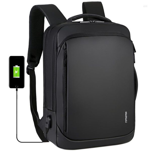 Duffel Bags 2023 Laptop Backpack Men Backpacks Backpacks Business Notebook Mochila Pacote traseiro à prova d'água USB Travel Bagpack