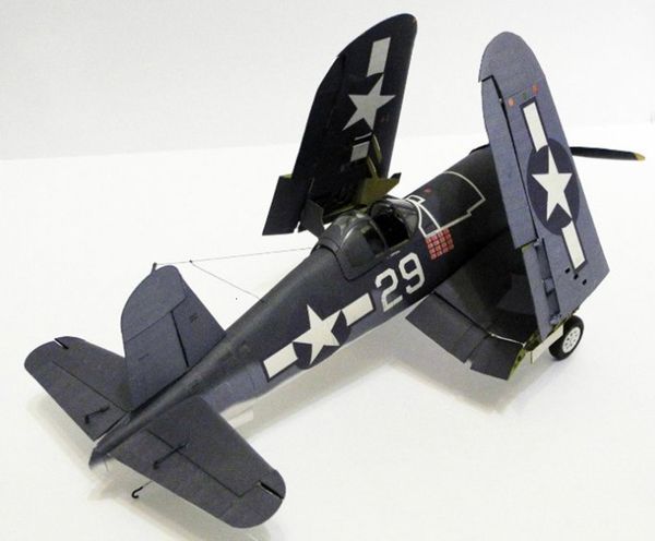 Outros brinquedos 133 American F4u1a Pirata Fighter 3D Papel de aeronave Modelo 230511