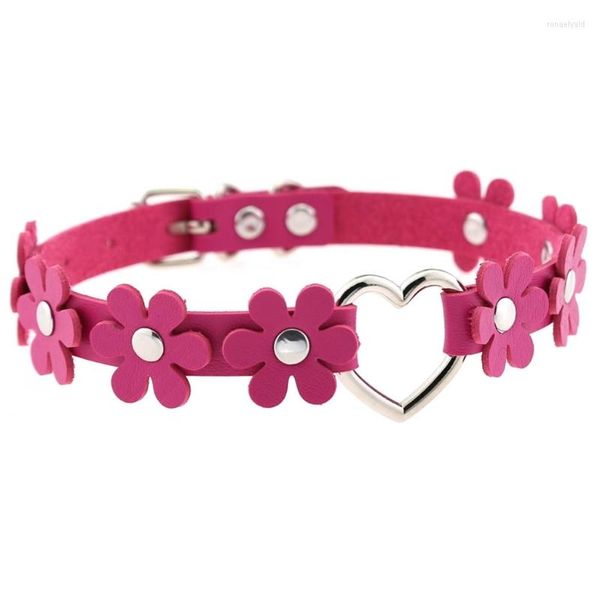 Girocollo in pelle con cuore punk, collana con colletto regolabile, regalo per donne e ragazze